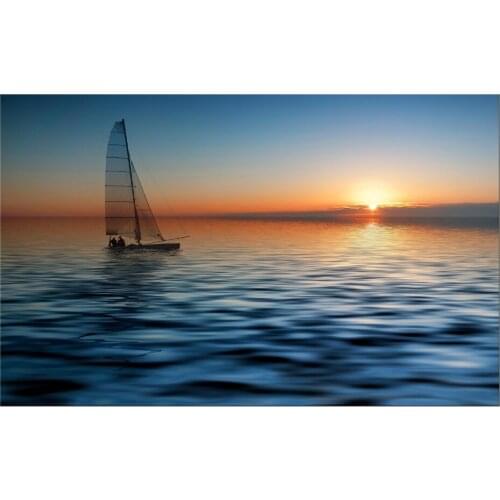 1 panel Free Shipping Canvas Painting Sunset Seascape Picture Sun Sailing Wall Painting Home Decor poster Modern Picture Framed
