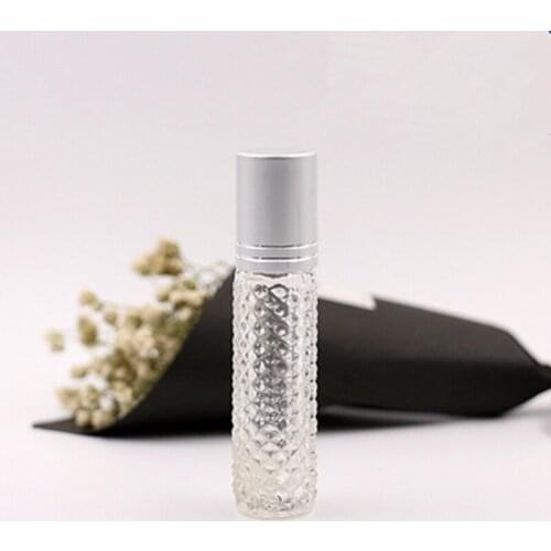 10/30/50PCS Pineapple Grain Glass Refillable Portable Perfum Bottles Conveniet Lip Balms With Roller Balls 8ml