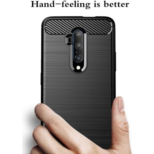 100pcs/lot Brushed Carbon Fiber Soft Bumper Back Cover Case For Oneplus 5 5T 6 6T For One Plus 7 7T Pro