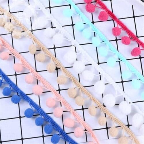 20mm pompon Fuzzy Ball Lace cord ribbon Tassel Fringe Trimming ribbon Lace Fabric garments DIY Accessories HH97
