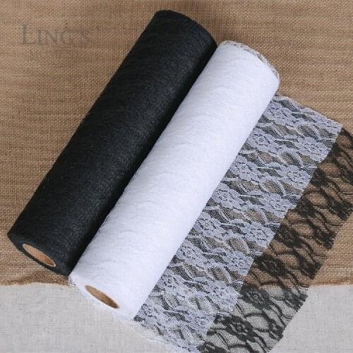 30*22cm Lace Tulle Roll Spool Fabric Table Runner for Wedding Event Party Favor Gift Decoration Product Supply