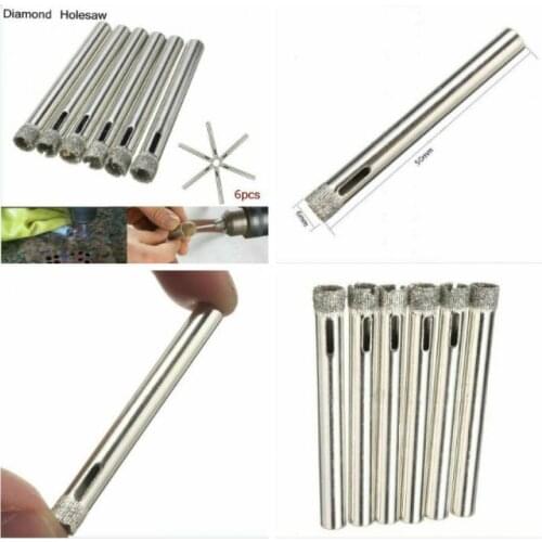 6pcs/pack 1pack 6mm diamond-coated core hole saw drill bit set tool for ceramic tile ceramic glass ceramic marble