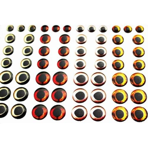 Tigofly 72 pcs mixed 4 Colors 6/8/10mm 4D fish eyes Realistic Holographic Fly Fishing Lures artificial eyes fly tying materials