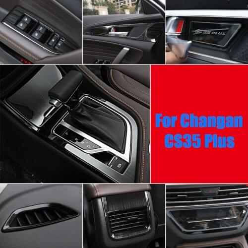 Accessories For Changan CS35 Plus 2018-2021 Interior Draiwng Black Stainless Steel Decoration Trim