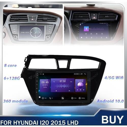 2 Din Car Radio Touch Screen GPS Navigation Android 128G Head Unit For Hyundai I20 LHD 2015 Car stereo Multimedia Player