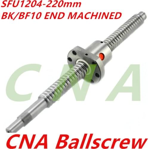Free shipping SFU1204 220mmBallscrew With SFU1204 Single Ballnut For CNC parts BK/BF10 machined Woodworking Machinery Parts