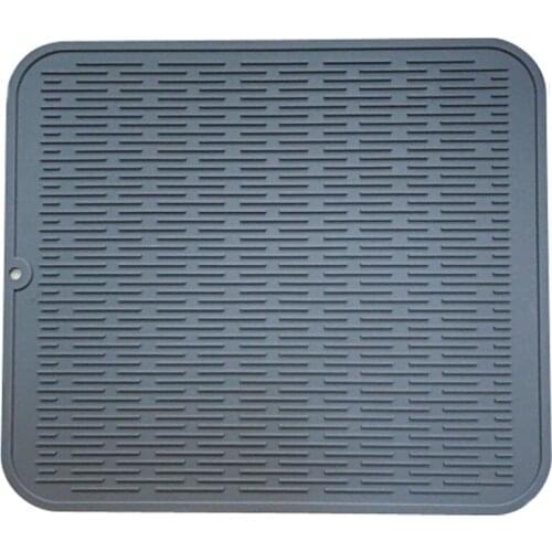 Large Multifunctional Silicone Placemat Dish Drying Mat Kitchen Draining Table Drain Mat Sink Non-Slip Pad Durable Pot Holder Cu