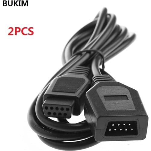 BUKIM2 PCS 9 Pin 1.8M/6FT Extension Cable Cord For Sega Genesis 2 Controllers Handle Grip
