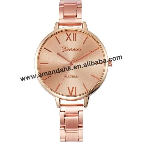 Geneva Alloy Casual Watches Fashion Woman Roman Number Bracelets Watch Thin Metal Watchband Lady Dress Wristwatch 1189
