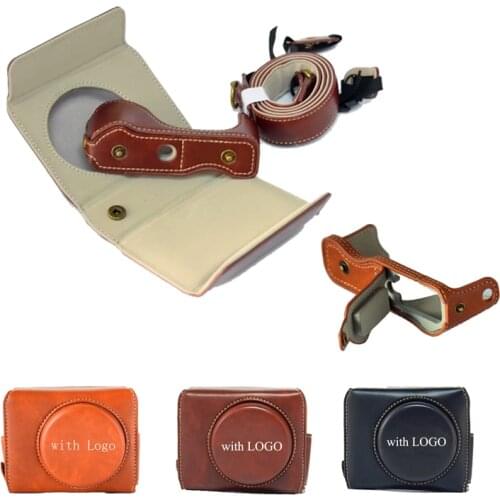 Luxury PU Leather Camera Case For Canon Powershot G7X Mark 2 G7X II G7XII G7X3 G7X III Camera + strap Open Battery Design