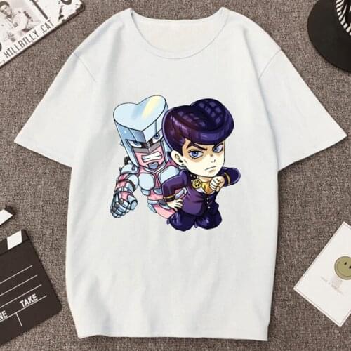 Funny Jojo Bizarre Adventure Anime Women T Shirt Kwaii Pattern Printing Tops Jotaro Hot Sale Manga Short-sleev Female Casual Tee