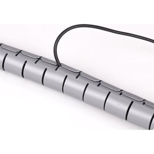 5M Cable Tie Wire Storage Tube Clips Cable Sleeve Organizer Pipe Wrap Cord Protector Flexible Spiral Management Device