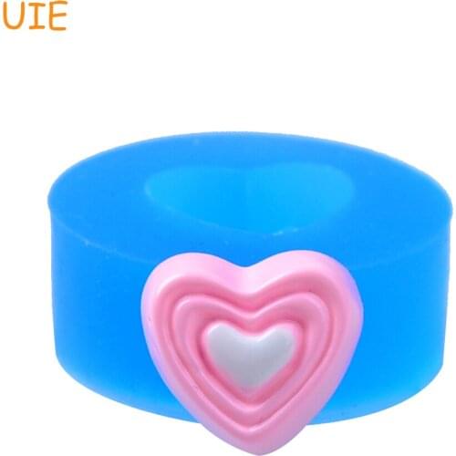 GYL522U 16.6mm Heart Cake Silicone Push Mold - Cupcake Topper, Fondang Craft, Cabochon Candy, Gum Paste, Resin Clay, Icing