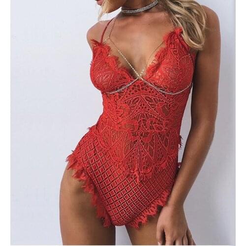 HHJJGKF Women's Lace Bodysuit