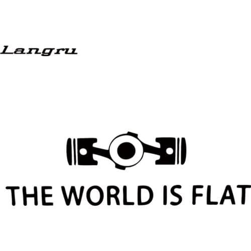 Langru New Design The World Is Flat Car Styling Sticker Vinyl Decal Car Accessories Decorative Jdm