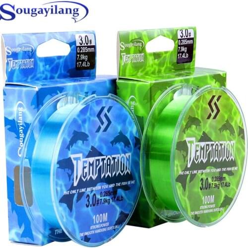 Sougayilang 100M Nylon Fishing Line Monofilament Line Super Strong Leader Line Sinking Line Carp Fishing Accessories Freshwater