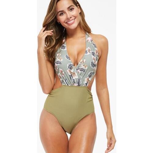 Summer One Piece Swimsuit Women Swimwear Slimming Push Up Bathing Suit Abstract pattern Sexy Backless Swimming Suit Beachwear