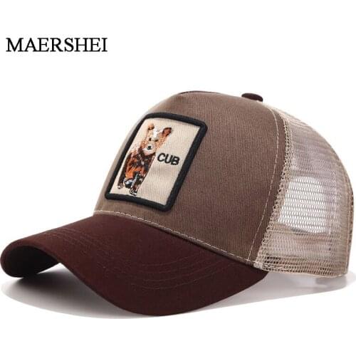 MAERSHEI New Baseball Caps Animals Embroidery Men Women Snapback Breathable Mesh Bones Fashion Streetwear Hip Hop Hats