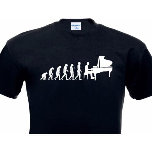 Men T Shirt Fashion Mens Tee Shirts evolution T-Shirt Pianist Piano Klavier Instrument Hobby Komponist Shirts