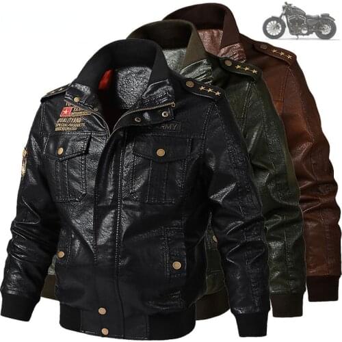 2021 Mens Classical Motocycle Jacket Winter Skin Thick Man Leather Jacket Moto Autumn Zipper Jacket Biker Coat Large Size