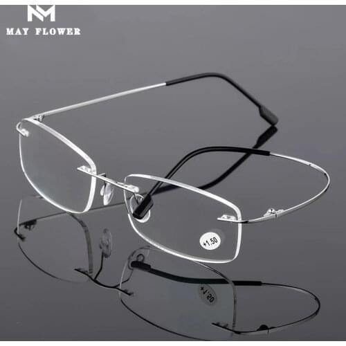 May Flower Mens Frame Prescription Glasses Blue Light Male Reading Glasses Titanium Eyeglasse Frame Old Glasses armacao oculos
