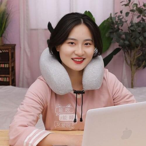 Soft Striped U-shaped Pillow,Memory Foam,Airplane Travel Neck Pillow,Car Neck Pillow,U-shaped Cervical Pillow Office Neck Pillow