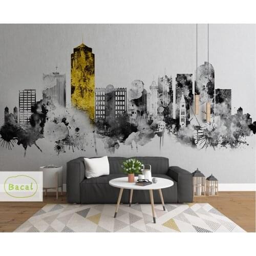 Bacal Custom Handpainted Geometric Wallpaper 3d Wall Sticker for Bedroom 5d Building Photo Wall Decor Print 3d Wall Mural