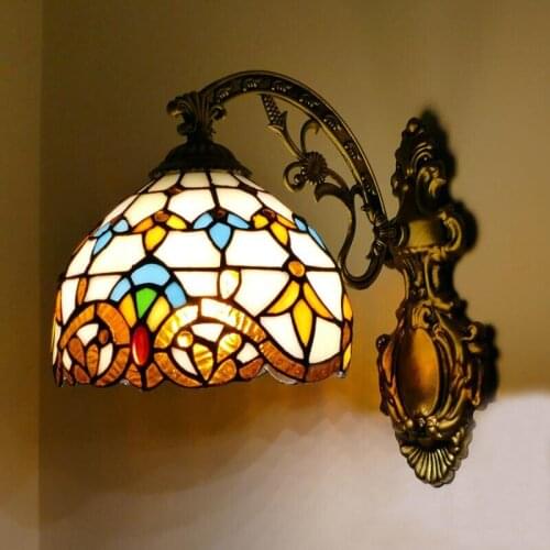 Tiffany Wall Lamp European Minimalist Creative Lighting Mediterranean Single Head Wall Lamps WF102210