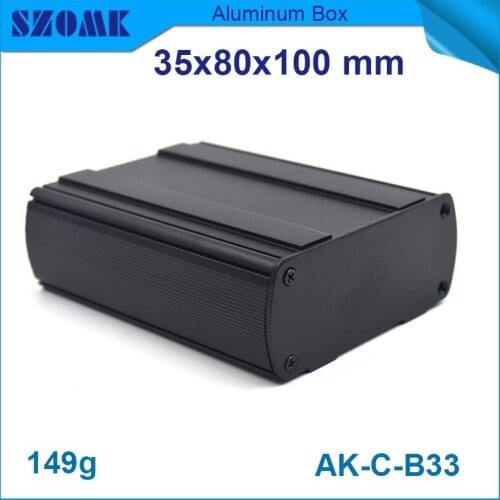 Small Aluminium Box Instrument Electronic Enclosure In Black Color With High Quality And Cheaper Hotting Sales 29.6x77.4mm