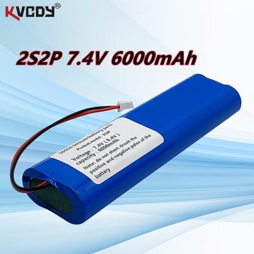 Newest 6000mAh 7.4V/8.4V 2S2P Battery Pack 18650 Battery 5Ah Rechargeable Battery for Bicycle Headlights/CCTV/Camera