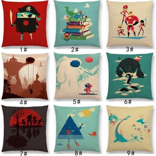 Latest Interesting Magical Cartoon World Pirate Huge Robot Snow Monster Cushion Cover Car Home Decor Sofa Throw Pillow Case