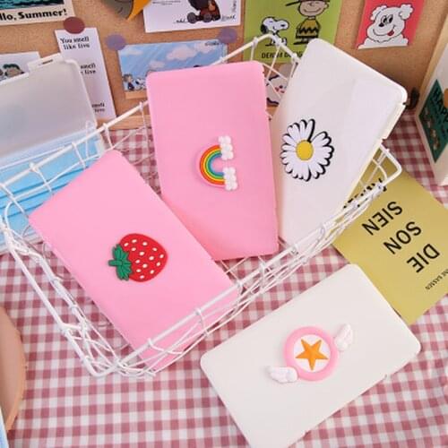 Disposable mask cartoon storage box pink dinosaur strawberry dustproof waterproof plastic rectangular box face mask storage case