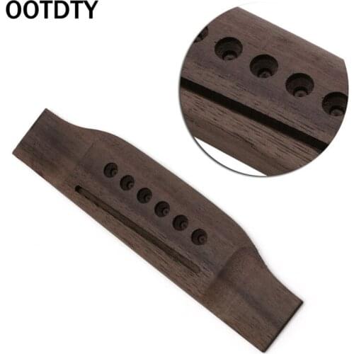 OOTDTY 1pc New 6 String Rosewood Saddle Thru Guitar Bridge For Acoustic Guitar Folk