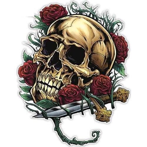 Personality Skull Motorcycle Car Bumper Stickers Vinyl Material Fine Decal Car Accessories Custom Printing Waterproof Anti-UV