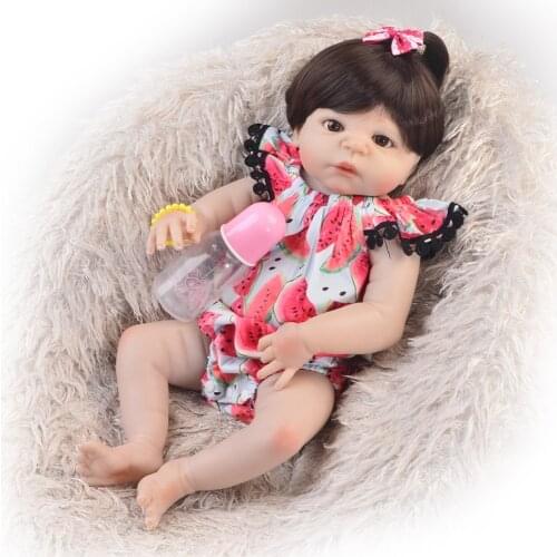 KEIUMI 23'' Lifelike Reborn Baby Dolls White Skin Babies Doll Princess Full Vinyl Body Girl Model Doll For bebe Brinquedos Gifts