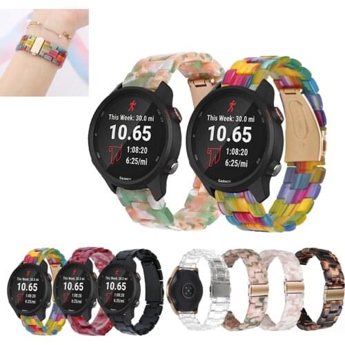20mm 22mm Transparent Resin Strap Band for Garmin Forerunner 645 645M 245 245M for Venu Sq /Vivoactive 3 Replacement strap