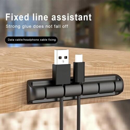 Silicone Cable Organizer USB Data Cable Winder Universal Desktop Tidy Management Clips Cable Holder for Mouse Headphone Cable