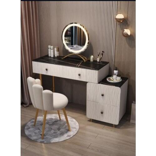 Nordic Light luxury rock board dresser storage cabinet modern simple makeup table creative net red bedroom