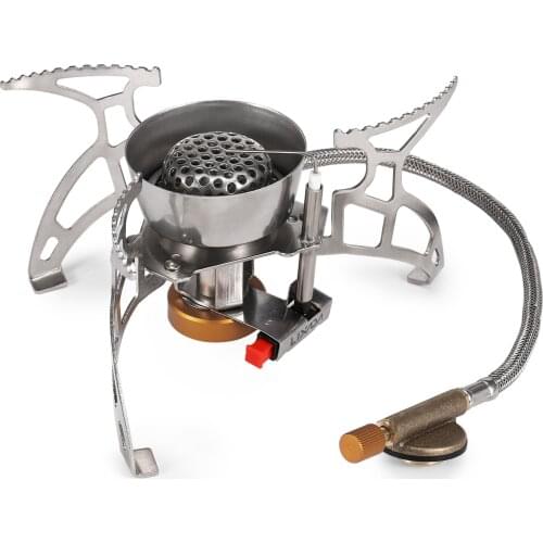 Lixada Outdoor Camping Foldable Gas Stove Windproof Piezo Ignition Backpacking Hiking Stove Portable Picnic Cooking Stove