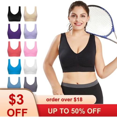 SeeBest Sport Bra Top Women Underwear Tennis Running Push Up Black Brassiere Fitness Gym Seamless Crop Quick Dry Breathable
