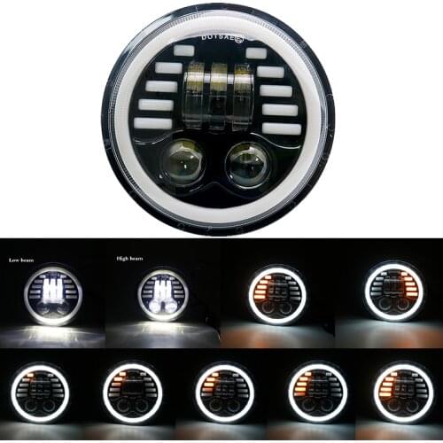 5-3/4" 5.75 inch Motorcycle Moto LED Projector Halo Headlights for for Sportster indian scout iron 883