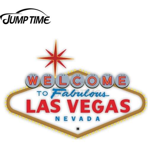 Jump Time 13 x 7.2cm WELCOME TO LAS VEGAS FABULOUS Retro STICKER and Decals Creative Decoration Vinyl Waterproof Trunk Car Wrap