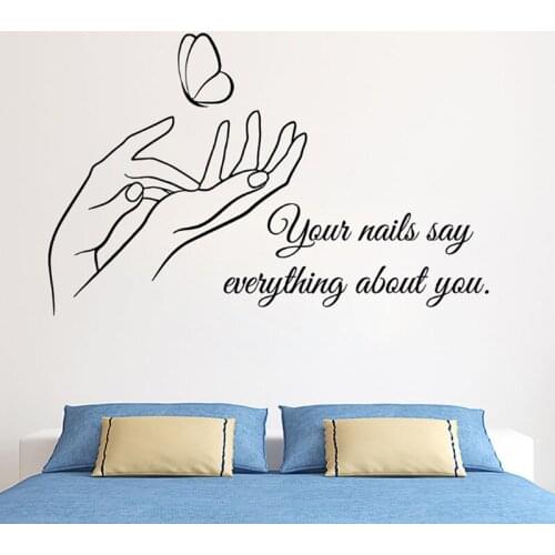 YOYOYU Wall Window Decal Sticker Nail Salon Quote Nails Nail Art Polish Manicure Pedicure Beauty Salon Decor Art Poster ZX508