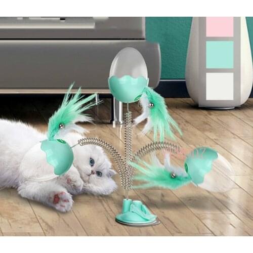 Funny Cat Toys With Bell Elastic Feather Toys for Cat Kitten Playing Pet Seat Scratch Toy Pet Cat Product cat toys interactive