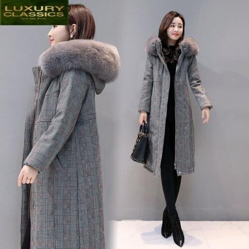 Womens Thick Down Warm Jacket Luxury Fox Fur Hooded Clothes 2021 Brand 90% Duck Down Coat Female Down Jacket Hiver 81114
