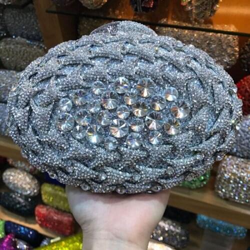 Woman gold/silver New Women Handbags Metal Shinning Shoulder Bags Ladies clutch purse evening dress bags Minaudiere green wallet