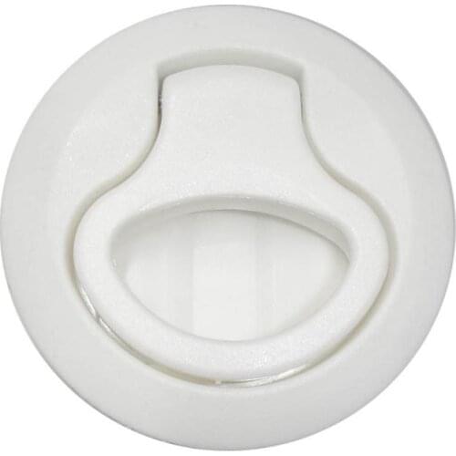 2" Nylon Round Flush Pull Hatch Latch Slam Latch for RV Marine Boat - White