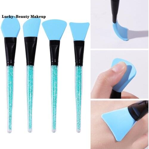 Lucky-Beauty 4pcs/set Professional Soft Silicone Mask Brushes 3 Colors Facial Brush Gel DIY Cosmetic Face Care tools