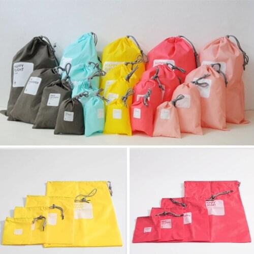 4Pcs Nylon Dustproof Portable Waterproof Travel Accessories Tools Home Storage Bag Drawstring Multifunction Outdoor Supplies