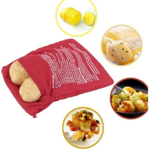Hot 4PCS Microwave Potato Bag Baking Potatoes Cooking Bags Washable Bag Baked Potatoes Rice Pocket Easy To Cook Kitchen Gadgets
